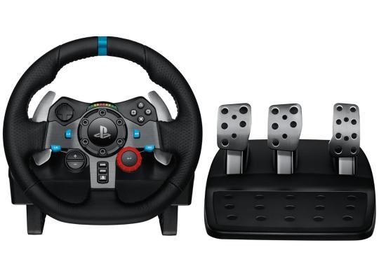 Logitech G29 Driving Force Racing Wheel and Floor Pedals, Real Force Feedback, Stainless Steel Paddles, Leather Steering Wheel Cover for PS5, PS4, PC, Mac