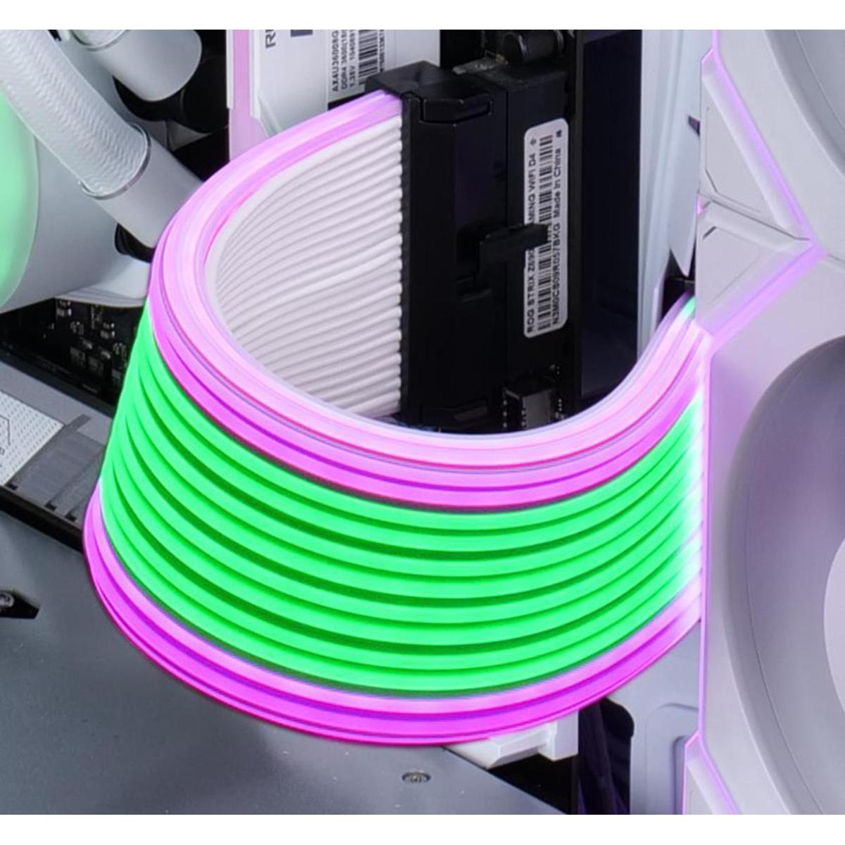 Lian Li Strimer Wireless 24P Addressable RGB Extension Cables For 24-Pin Motherboard, L-wireless Sync w/ Included 2.4GHz Controller, L-Connect 3 Software For Complete Control
