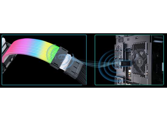 Lian Li Strimer Wireless 24P Addressable RGB Extension Cables For 24-Pin Motherboard, L-wireless Sync w/ Included 2.4GHz Controller, L-Connect 3 Software For Complete Control