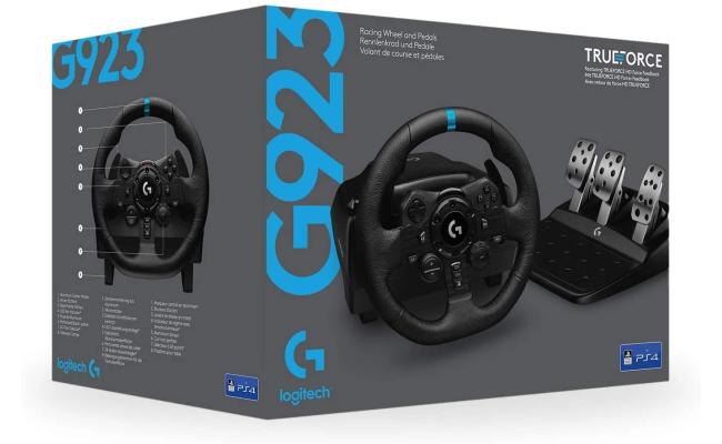 Logitech G923 Trueforce Sim Racing Wheels & Pedals, Up To 1000 Hz Force Feedback, Dual Clutch Launch Control - For PS5, PS4 & PC