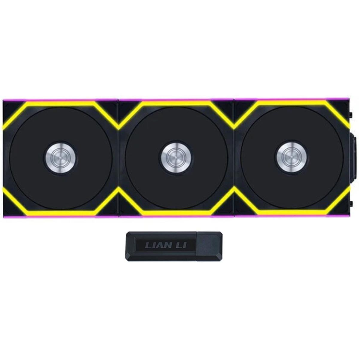 Lian Li UNI FAN SL Wireless 120 Kit w/ Dual Zone ARGB, High Performance Triple Pack, Daisy-Chain Style, 2.4 GHz Wireless Controller (Included) - Black