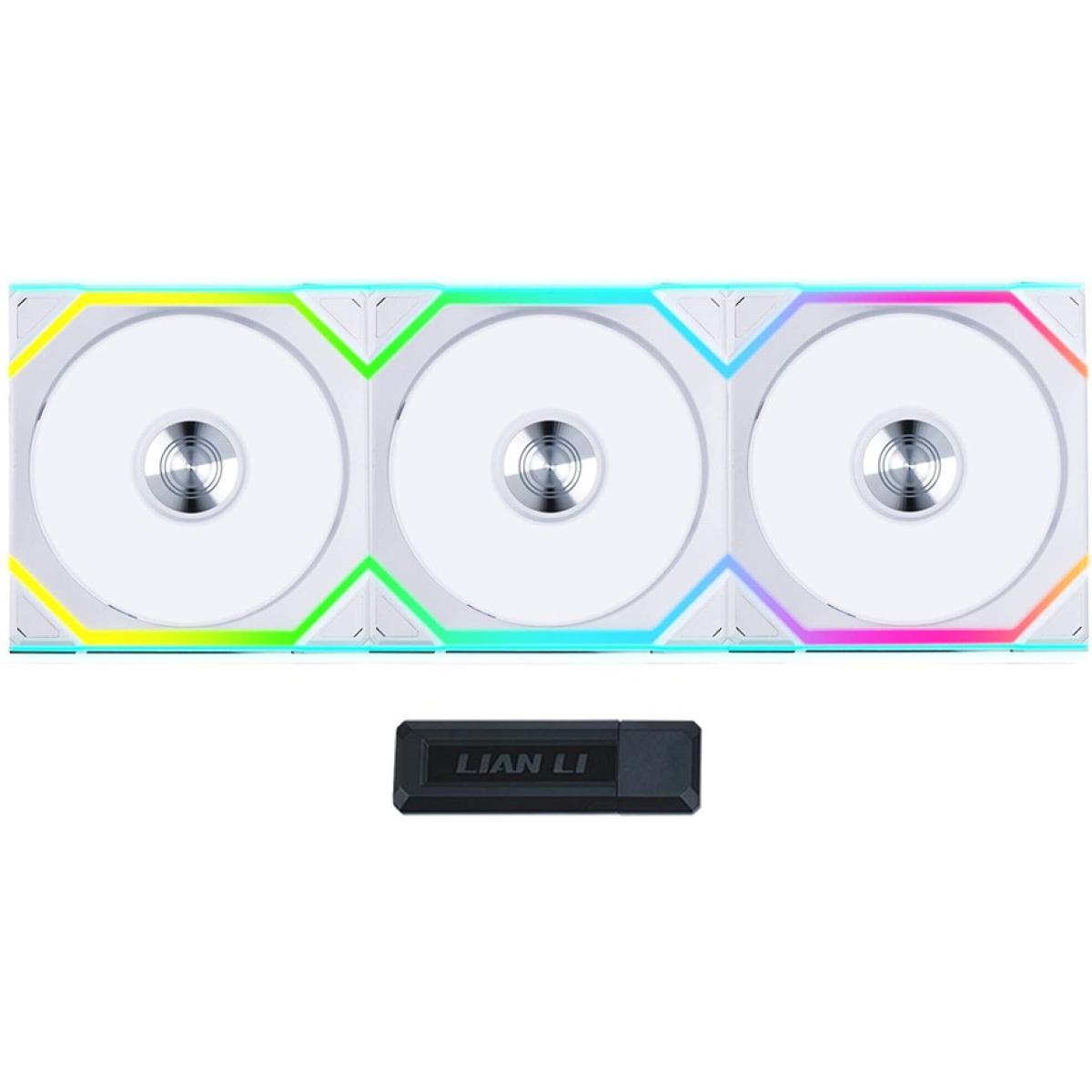Lian Li UNI FAN SL Wireless 120 Kit w/ Dual Zone ARGB, High Performance Triple Pack, Daisy-Chain Style, 2.4 GHz Wireless Controller (Included) - White