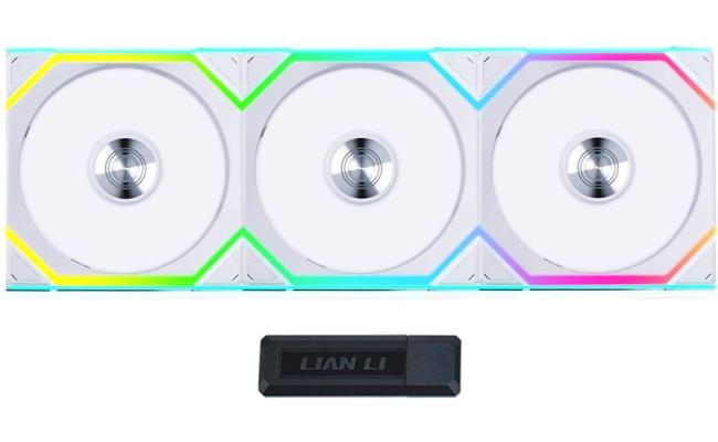Lian Li UNI FAN SL Wireless 120 Kit w/ Dual Zone ARGB, High Performance Triple Pack, Daisy-Chain Style, 2.4 GHz Wireless Controller (Included) - White