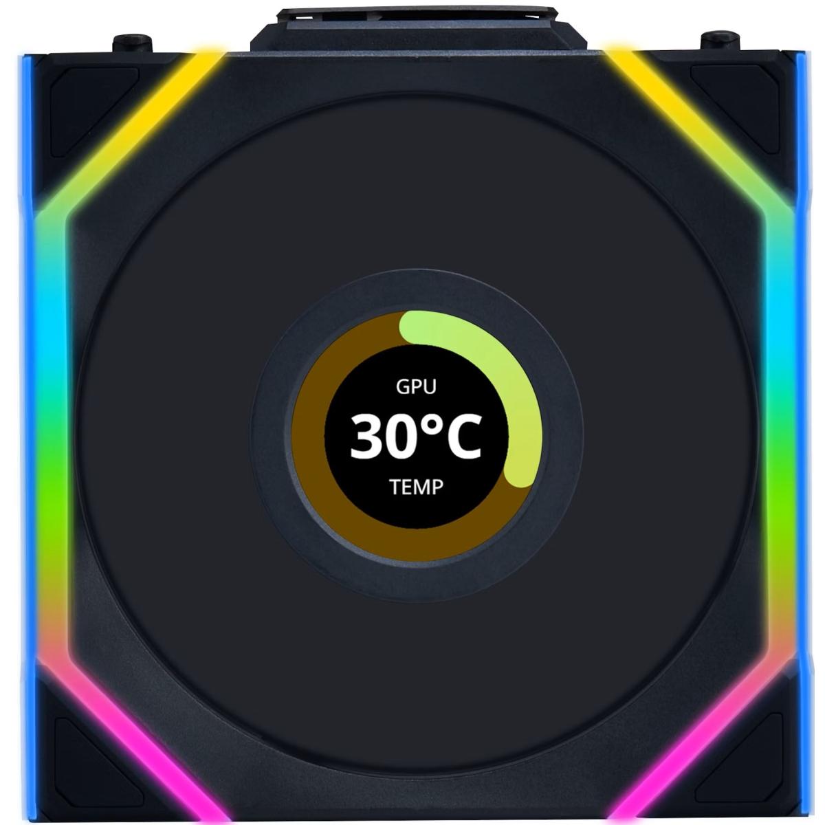 Lian Li UNI FAN SL Wireless LCD 120 Kit w/ Dual Zone ARGB, High Performance Triple Pack, 1.6
