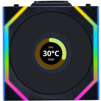 Lian Li UNI FAN SL Wireless LCD 120 (Reverse Blade) Single w/ Dual Zone ARGB, High Performance, 1.6" IPS Full color LCD Display, Daisy-Chain Style, 2.4 GHz Wireless Receiver (Included) - Black