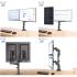 North Bayou (GF35) Full Motion Ergonomic Desk Mount Dual Monitor Arm, Up To 17-27" Size & 2-9kg Weight, Horizontal Or Vertical 360° Rotation, Vesa 75mm x 75 mm To 100mm x 100mm Mounting Hole