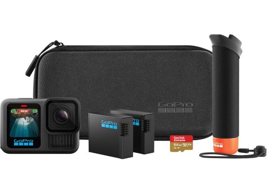 GoPro HERO13 Black Accessory Bundle - Includes The Handler, 2 Enduro Batteries, 2 Curved Adhesive Mounts, 64GB SanDisk MicroSD Card, and Carrying Case
