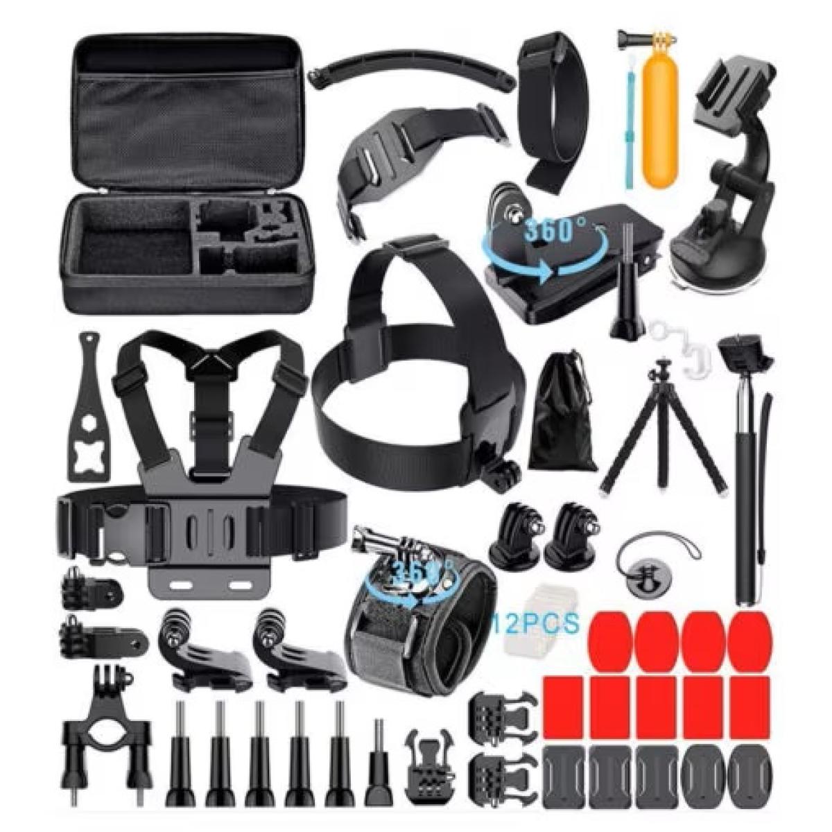 59 in 1 GoPro Accessories Kit – Ultimate Bundle Unlock the full potential of your GoPro with our 59 in 1 Accessories Kit. Compatible with all GoPro versions