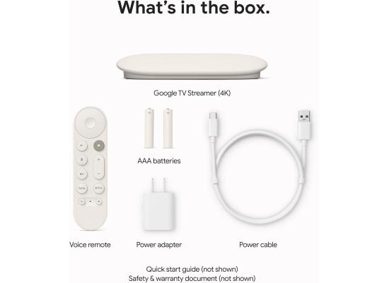 Google TV Streamer 4K - Fast Streaming Entertainment on Your TV with Voice Search Remote - Watch Movies, Shows, Live TV, and Netflix in 4K HDR - Smart Home Control - 32 GB of Storage - Porcelain