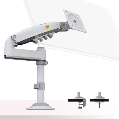 North Bayou (NB H100) Ergonomic Desk Mount Single Monitor Arm, Up To 17-30" Size & 2-9kg Weight, Horizontal Or Vertical 360° Rotation, Vesa 75mm x 75 mm To 100mm x 100mm Mounting Hole (White)