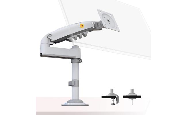 North Bayou (NB H100) Ergonomic Desk Mount Single Monitor Arm, Up To 17-30" Size & 2-9kg Weight, Horizontal Or Vertical 360° Rotation, Vesa 75mm x 75 mm To 100mm x 100mm Mounting Hole (White) North Bayou (NB H100) Ergonomic Desk Mount Single Monitor Arm, Up To 17-30" Size & 2-9kg Weight, Horizontal Or Vertical 360° Rotation, Vesa 75mm x 75 mm To 100mm x 100mm Mounting Hole (White)
