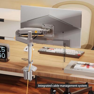 North Bayou (NB H100) Ergonomic Desk Mount Single Monitor Arm, Up To 17-30" Size & 2-9kg Weight, Horizontal Or Vertical 360° Rotation, Vesa 75mm x 75 mm To 100mm x 100mm Mounting Hole (White)