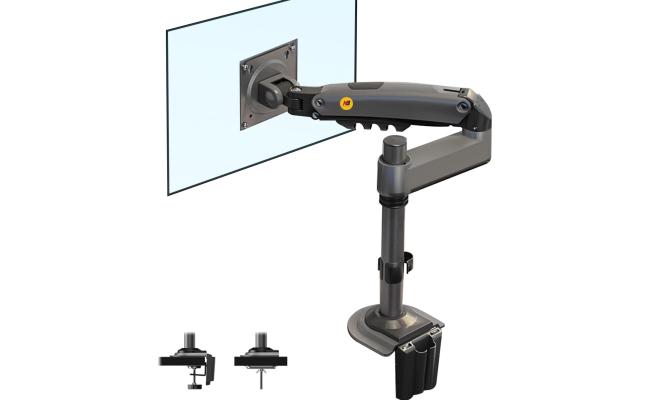 North Bayou (NB H100) Ergonomic Desk Mount Single Monitor Arm, Up To 17-30" Size & 2-9kg Weight, Horizontal Or Vertical 360° Rotation, Vesa 75mm x 75 mm To 100mm x 100mm Mounting Hole