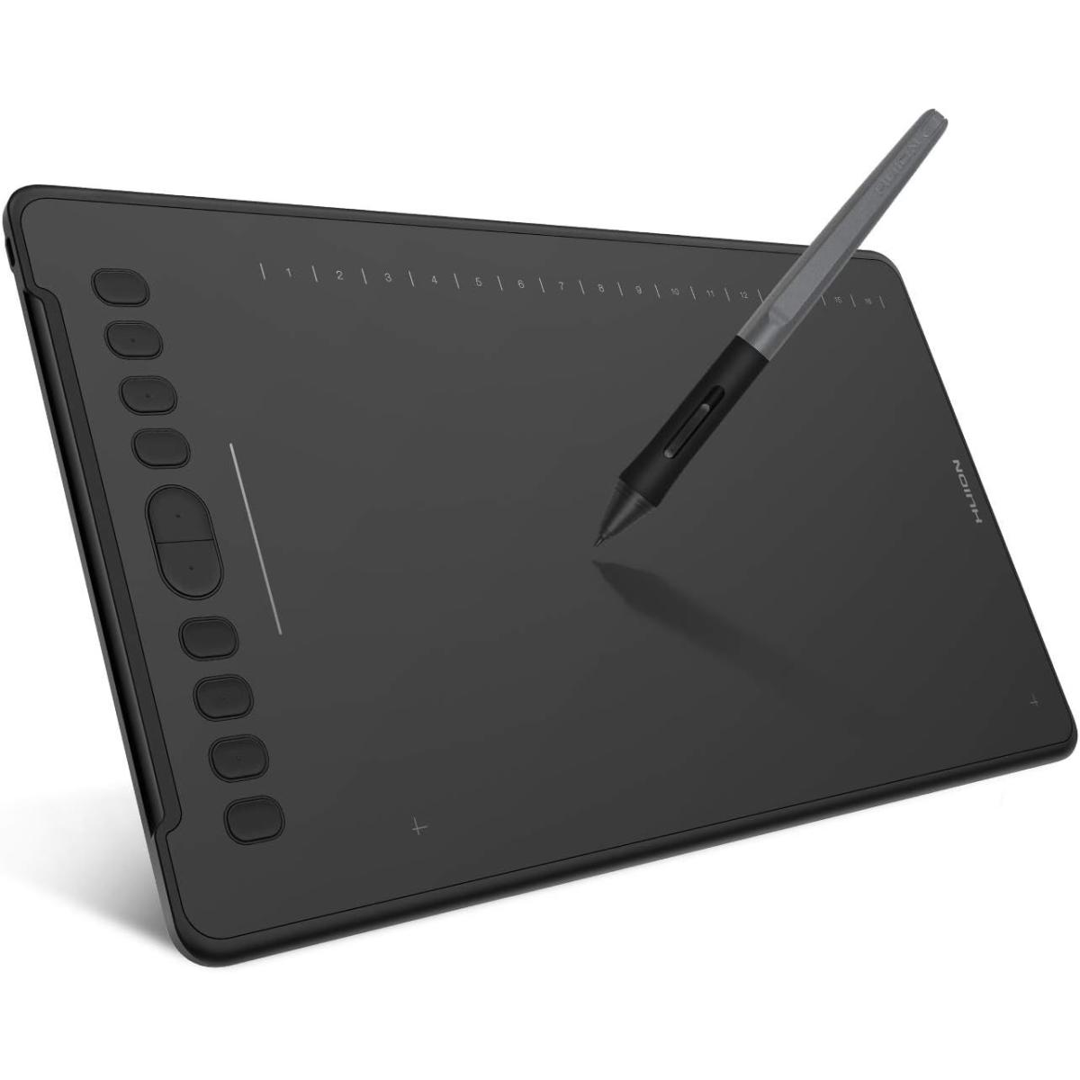 HUION Inspiroy H1161 Graphics Drawing Tablets (Pen Display), Pen tablet H1161 that boasts 220PPS report rate and 8192 levels of pressure sensitivity : For PC/MAC/ (Black)