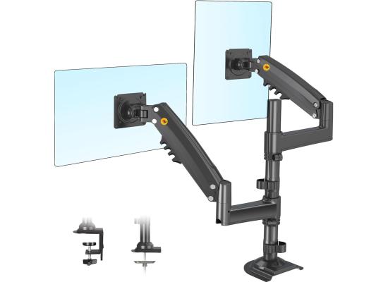 North Bayou (NB H180) Ergonomic Desk Mount Dual Monitor Arm, Up To 17-27" Size & 2-9kg Weight, Horizontal Or Vertical 360° Rotation, Vesa 75mm x 75 mm To 100mm x 100mm Mounting Hole