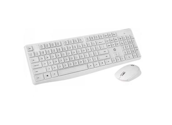 HP CS10 Wireless Keyboard and Mouse Combo, 2.4 GHz Wireless Connection, Ergonomic Design, Energy and Electricity Saving, Plug and Play, White.