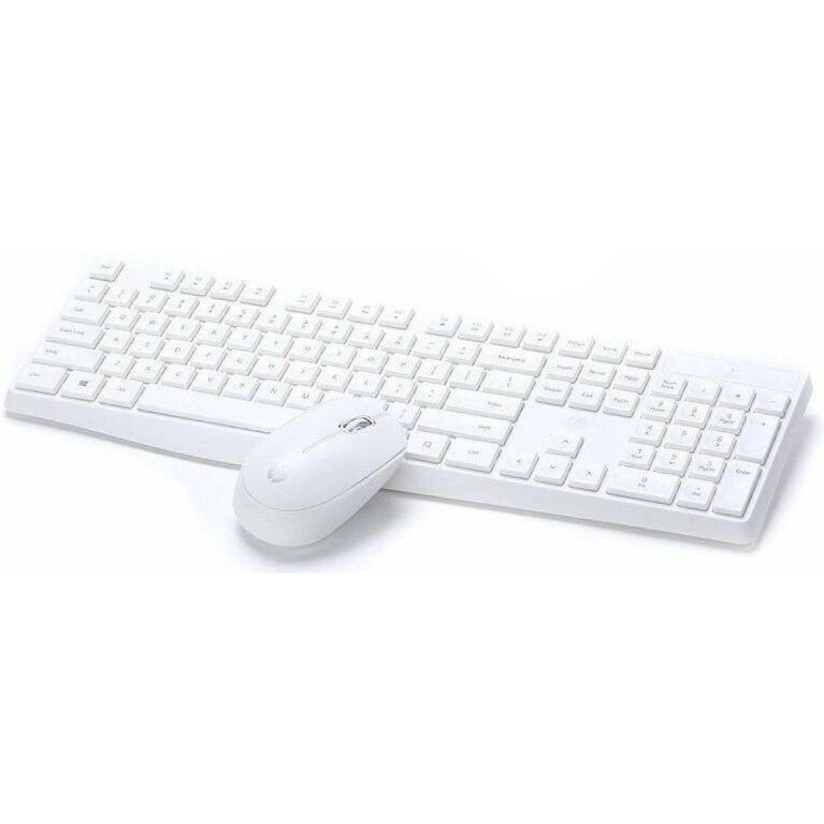HP CS10 Wireless Keyboard and Mouse Combo, 2.4 GHz Wireless Connection, Ergonomic Design, Energy and Electricity Saving, Plug and Play, White.