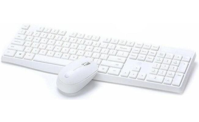 HP CS10 Wireless Keyboard and Mouse Combo, 2.4 GHz Wireless Connection, Ergonomic Design, Energy and Electricity Saving, Plug and Play, White.