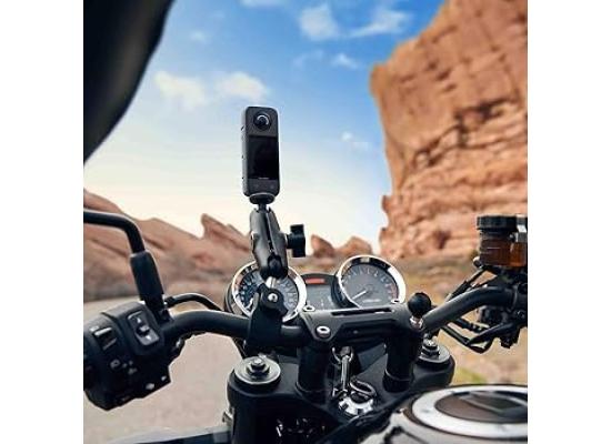 Insta360 X4 Motorcycle Handlebar - Waterproof 8K 360 Action Camera, 4K Wide-Angle Video, Invisible Selfie Stick Effect, Removable Lens Guards, 135 Min Battery Life, AI Editing