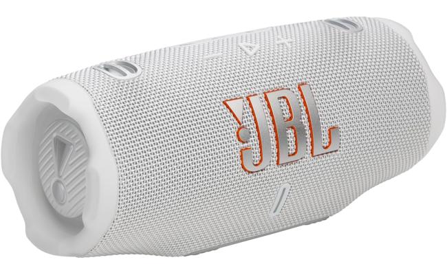 JBL Charge 6 - Portable Waterproof & Drop-Proof Bluetooth Speaker, Bold JBL Pro Sound with AI Sound Boost, 28Hrs of Playtime, Built-in powerbank & Comes with a Sturdy/Removable Carrying Strap (White)