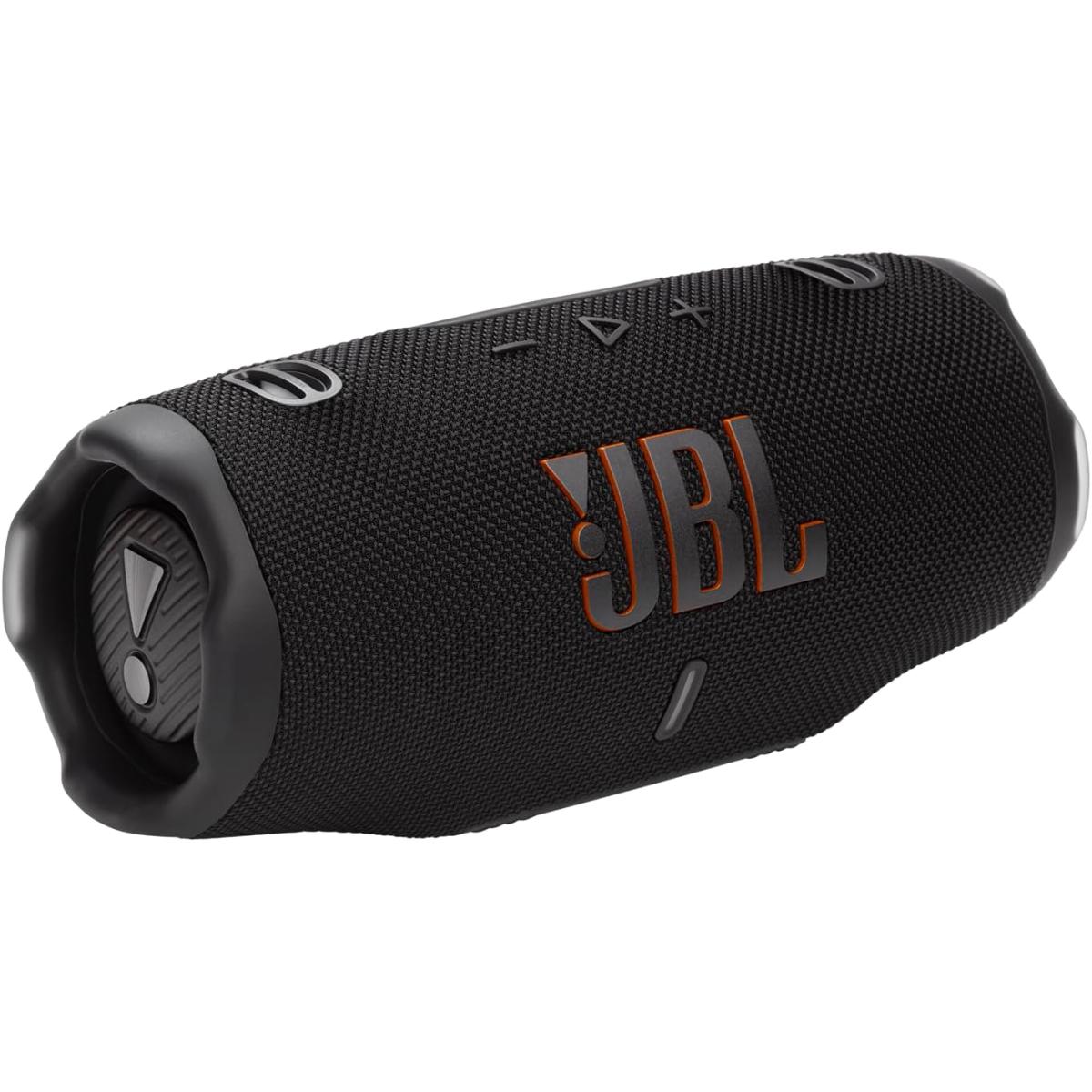JBL Charge 6 - Portable Waterproof & Drop-Proof Bluetooth Speaker, Bold JBL Pro Sound with AI Sound Boost, 28Hrs of Playtime, Built-in powerbank & Comes with a Sturdy/Removable Carrying Strap (Black)