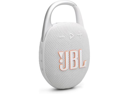 JBL Clip 5 - Ultra-Portable, Waterproof & Dustproof Bluetooth Speaker, Big JBL Pro Sound with Punchy bass, Integrated Carabiner, Up to 12 Hours of Play, Made in Part with Recycled Materials (White)
