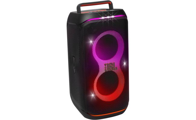JBL PartyBox Club 120 - Portable Party Speaker with Foldable Handle, Powerful JBL Pro Sound, Futuristic lightshow, Up to 12 Hours of Play time, Splash Proof, Dual Mic & Guitar Inputs (Black)