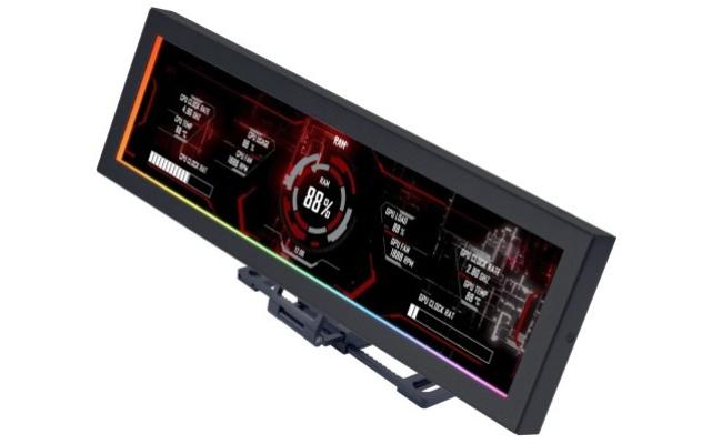 lian Li Universal Screen 8.8″  IPS LCD BLACK (1920 X 480), (237mm x 73mm x 13mm) For (monitor temps, stats, custom graphics, GIFs, wallpapers, SECONDARY SCREEN)