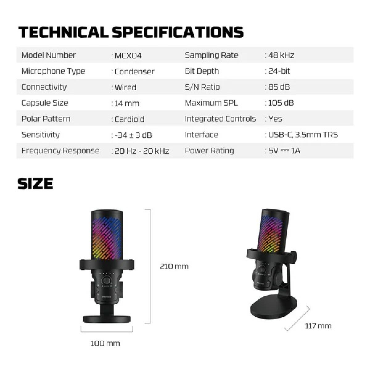 Fantech MCX04 Leviosa Aura Condenser Microphone, Connect instantly with dual USB-C/USB-A, perfect for podcasts, streaming, or calls. Fantech MCX04 Leviosa Aura Condenser Microphone, Connect instantly with dual USB-C/USB-A, perfect for podcasts, streaming, or calls.