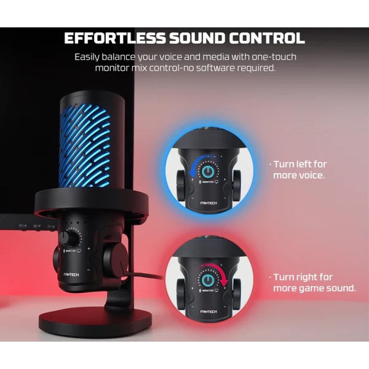 Fantech MCX04 Leviosa Aura Condenser Microphone, Connect instantly with dual USB-C/USB-A, perfect for podcasts, streaming, or calls. Fantech MCX04 Leviosa Aura Condenser Microphone, Connect instantly with dual USB-C/USB-A, perfect for podcasts, streaming, or calls.