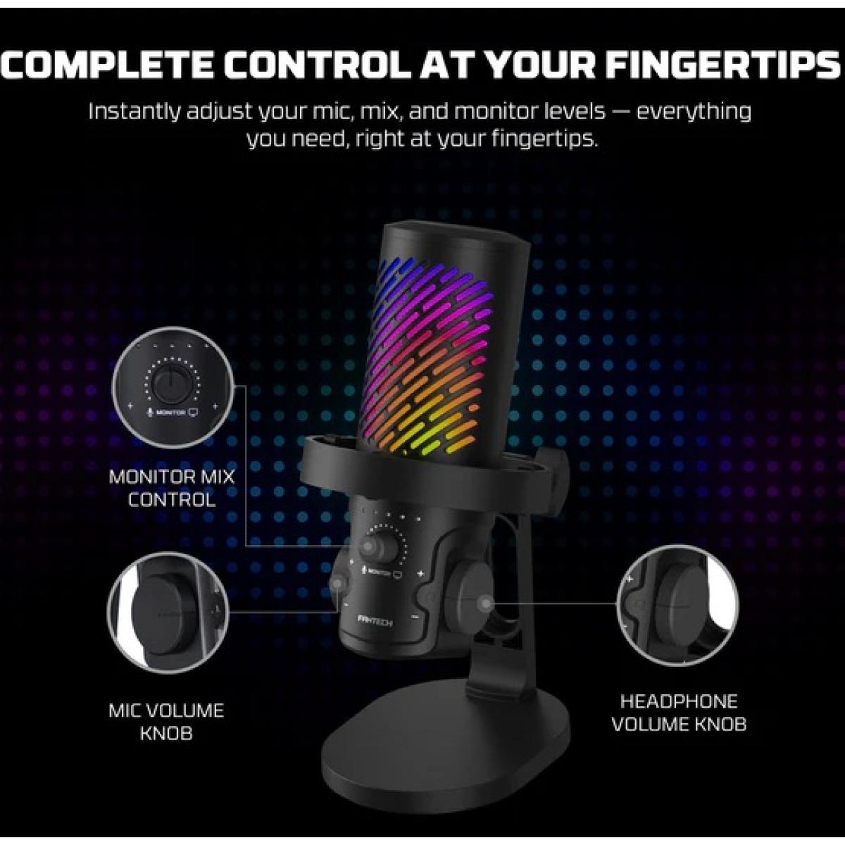 Fantech MCX04 Leviosa Aura Condenser Microphone, Connect instantly with dual USB-C/USB-A, perfect for podcasts, streaming, or calls. Fantech MCX04 Leviosa Aura Condenser Microphone, Connect instantly with dual USB-C/USB-A, perfect for podcasts, streaming, or calls.