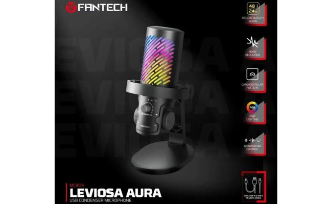 Fantech MCX04 Leviosa Aura Condenser Microphone, Connect instantly with dual USB-C/USB-A, perfect for podcasts, streaming, or calls.
