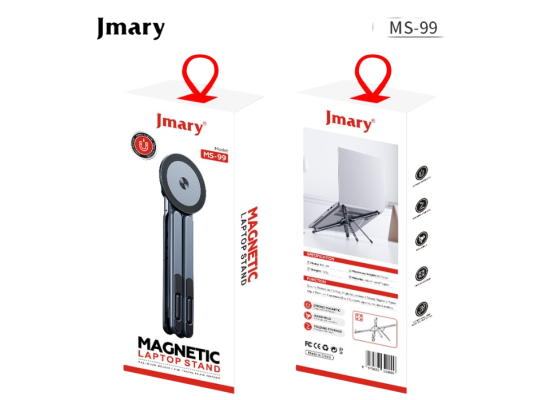 Jmary MS-99 3 in 1 Magentic Aluminum Laptop Stand Holder, Size(181*58*19.6mm).