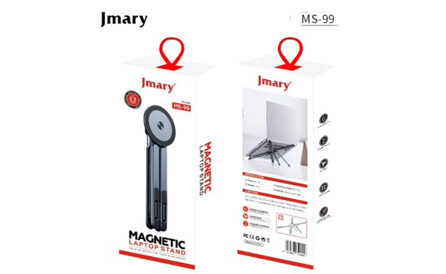 Jmary MS-99 3 in 1 Magentic Aluminum Laptop Stand Holder, Size(181*58*19.6mm).