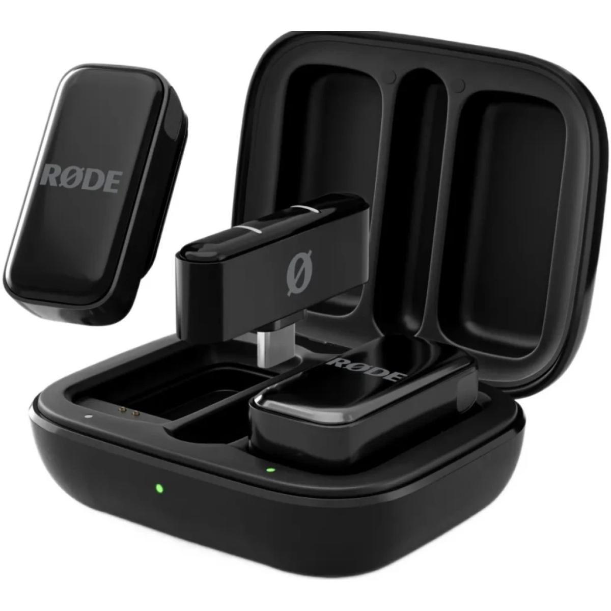 RØDE Wireless Micro - Compact Wireless Microphone, Two Mics with Charge Case for Smartphone Content Creation - USB-C, Black