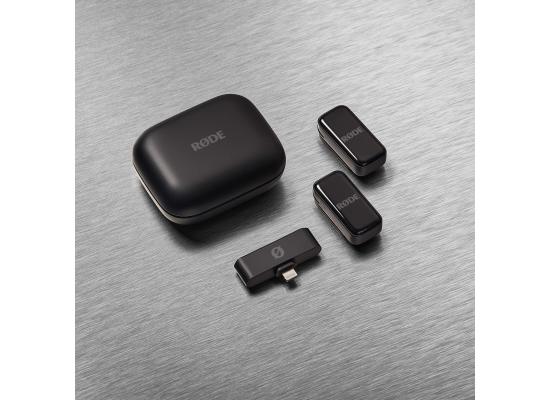 RØDE Wireless Micro - Compact Wireless Microphone, Two Mics with Charge Case for Smartphone Content Creation - USB-C, Black