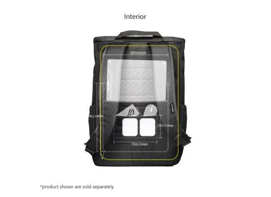 ASUS ROG BP4701 Gaming Laptop Backpack with Holographic Cybertext Printing, Roll Up Design, Suitable for up to 17 inch Laptop (Black)