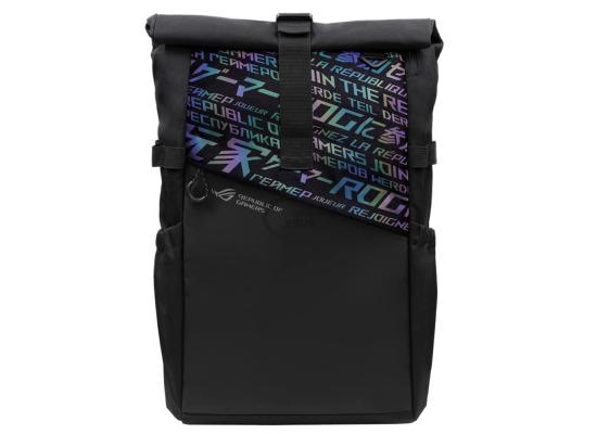 ASUS ROG BP4701 Gaming Laptop Backpack with Holographic Cybertext Printing, Roll Up Design, Suitable for up to 17 inch Laptop (Black)