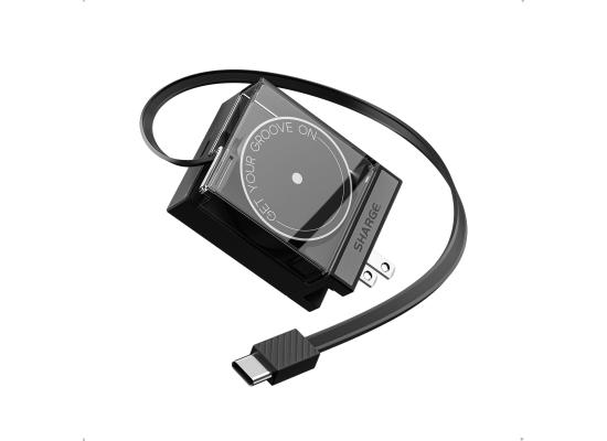 SHARGE Retractable 65W USB C Charger, GaN Power Wall Charger with Retractable Cable, 2 Devices PD Fast Charging for MacBook Pro/Air, iPhone 17,Pixel Book, iPad Pro Black