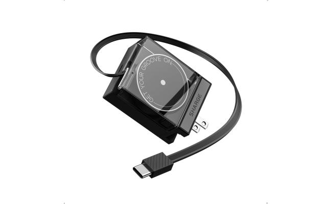 SHARGE Retractable 65W USB C Charger, GaN Power Wall Charger with Retractable Cable, 2 Devices PD Fast Charging for MacBook Pro/Air, iPhone 17,Pixel Book, iPad Pro Black