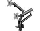 SilverStone ARM25 (Black) Dual Monitor Arm w/ Mechanical Spring Design & Versatile Adjustability, For Monitors Up To 32" Size & 9kg Weight, VESA Mounting Interface Standard (MIS), 100mm x 100mm / 75mm x 75 mm Mounting Hole