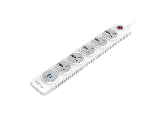 Huntkey SZN607C 5 Port 1 USB Type-C Universal Power Strip Child-protective