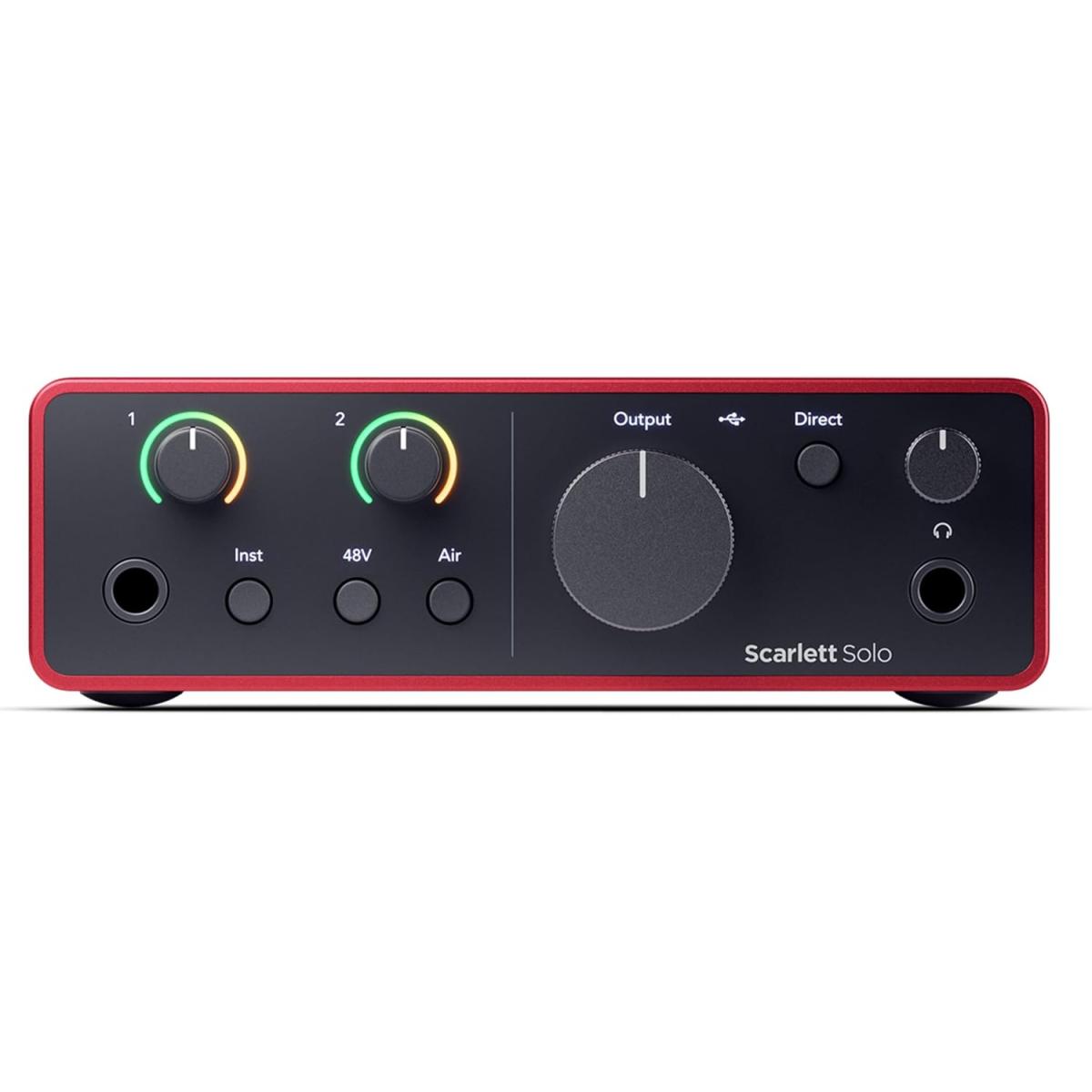 Focusrite Scarlett Solo 4th Gen USB Audio Interface, for the Guitarist, Vocalist, or Producer — High-Fidelity, Studio Quality Recording, and All the Software You Need to Record