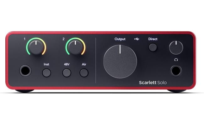 Focusrite Scarlett Solo 4th Gen USB Audio Interface, for the Guitarist, Vocalist, or Producer — High-Fidelity, Studio Quality Recording, and All the Software You Need to Record