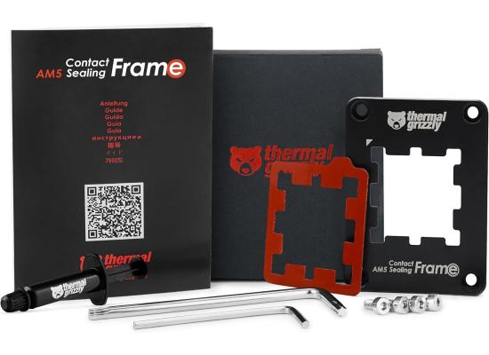 Thermal Grizzly AMD AM5 Aluminum Contact Sealing Frame CPU Socket Secure Frame, Protects The Exposed Components Of The Ryzen 7000/8000/9000 CPUs.