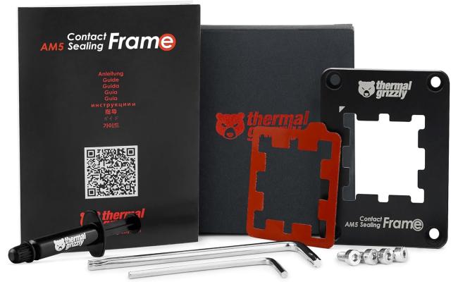 Thermal Grizzly AMD AM5 Aluminum Contact Sealing Frame CPU Socket Secure Frame, Protects The Exposed Components Of The Ryzen 7000/8000/9000 CPUs.