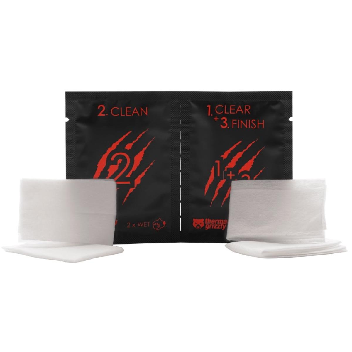 Thermal Grizzly Cleaning Wipes 1 Pack, Cleaning Cloths For Surfaces w/ Thermal Conductive Materials