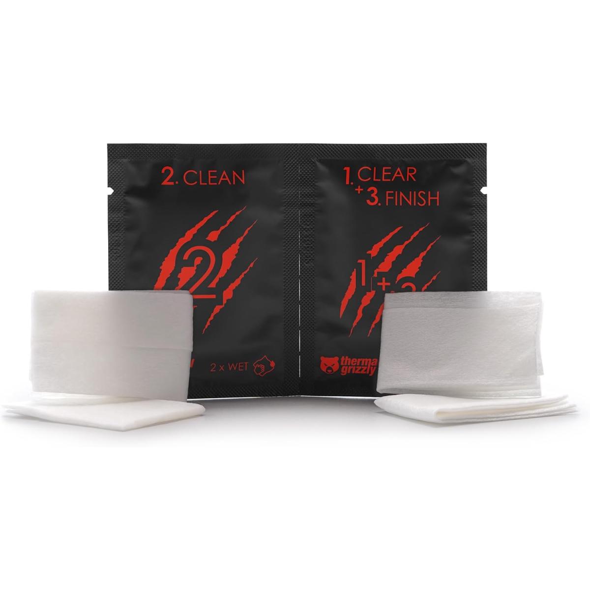 Thermal Grizzly Cleaning Wipes 1 Pack, Cleaning Cloths For Surfaces w/ Thermal Conductive Materials