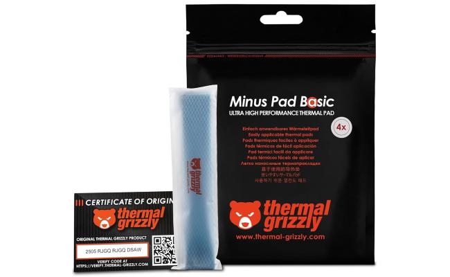Thermal Grizzly MINUS PAD Basic (120 x 20 mm - 1,0 mm - 4 pcs) Highly conductive Thermal Pad