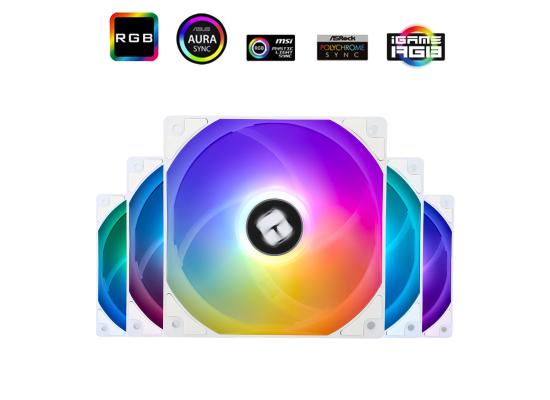 Thermalright TL-C12CW-S X5 (White / 3PIN ARGB) Balance Performance 120mm PWM Cooling Fan Kit 5in1 / S-FDB Bearing.
